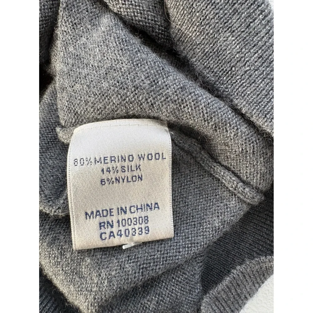 Peter Millar Mens XL Grey Merino Wool Silk Blend‎ Crewneck Sweater RN100308